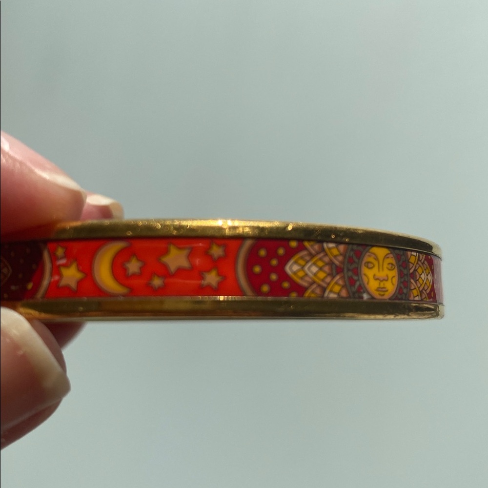 Hermes Sun and Stars Red and Gold Bangle - Picture 5 of 5
